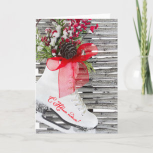 Cartes Pour Fêtes Annuelles Chaussures russes de patins de glace de nouvelle