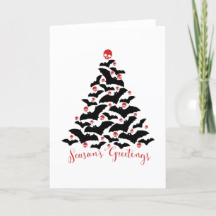 Cartes Pour Fêtes Annuelles Chauve-souris gothique Arbre de Noël
