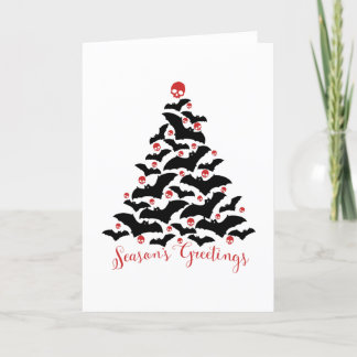 Cartes Pour Fêtes Annuelles Chauve-souris gothique Arbre de Noël