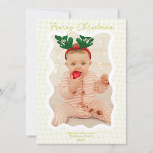 Cartes Pour Fêtes Annuelles Chaux rétro En vichy Joyeux Noël Vague 2 photos