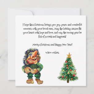 Cartes Pour Fêtes Annuelles Cheeky Christmas Troll et Tree Delight