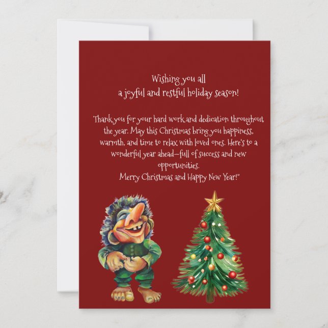 Cartes Pour Fêtes Annuelles Cheeky Christmas Troll et Tree Delight (Devant)