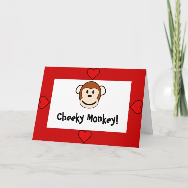 Cartes Pour Fêtes Annuelles Cheeky Singe Valentine's Card (Devant)