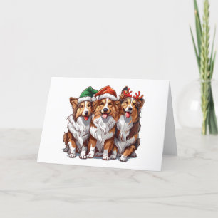 Cartes Pour Fêtes Annuelles Cheepdogs de Noël Shetland