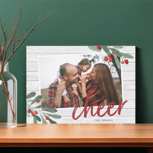 Cartes Pour Fêtes Annuelles Cheer Farmhouse Holly Photo