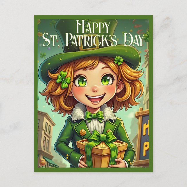 Cartes Pour Fêtes Annuelles Cheerful Leprechaun - Saint Patrick's Day Lucky Ch (Devant)