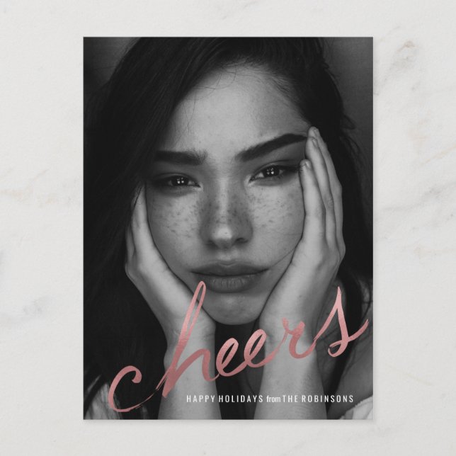 Cartes Pour Fêtes Annuelles Cheers rose gold Vacances (Devant)