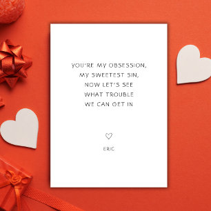 Cartes Pour Fêtes Annuelles Cheesy Cheeky My Sweetest Sin sale Valentines