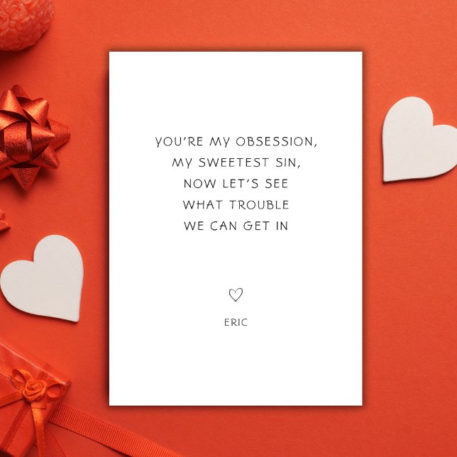 Cartes Pour Fêtes Annuelles Cheesy Cheeky My Sweetest Sin sale Valentines (Créateur téléchargé)