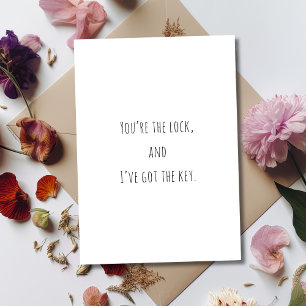 Cartes Pour Fêtes Annuelles Cheesy Dirty Lock & Key Drôle Adulte Valentine