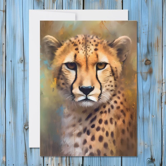 Cartes Pour Fêtes Annuelles Cheetah Portrait (Créateur téléchargé)