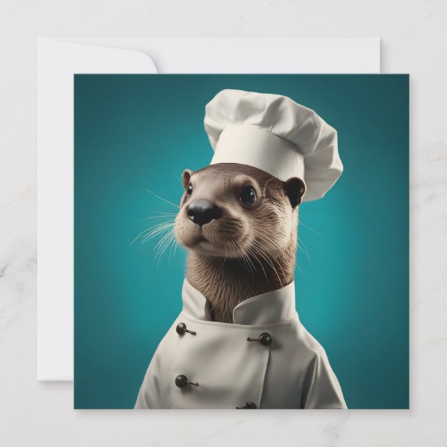 Cartes Pour Fêtes Annuelles Chef Otter (Devant)