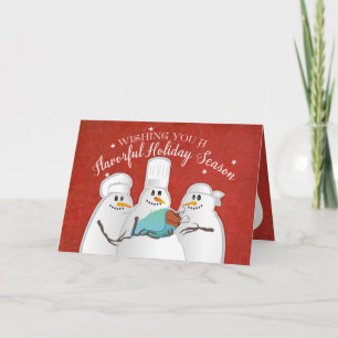 Cartes Pour Fêtes Annuelles Chefs sages neigers dinde cuisine bébé Noël