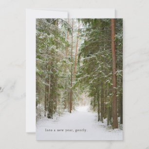Cartes Pour Fêtes Annuelles Chemin forestier minimal en hiver, Nouvel An