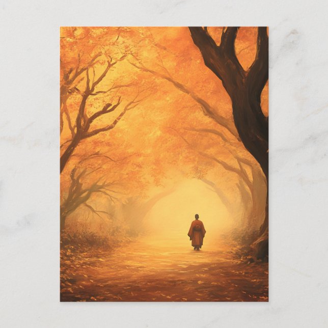 Cartes Pour Fêtes Annuelles Chemin vert d'automne (Devant)