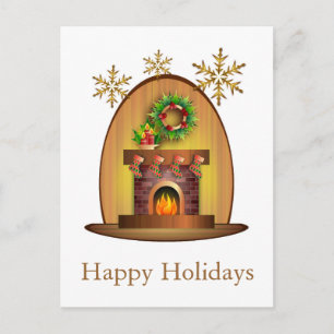 Cartes Pour Fêtes Annuelles Cheminée de Noël cosy