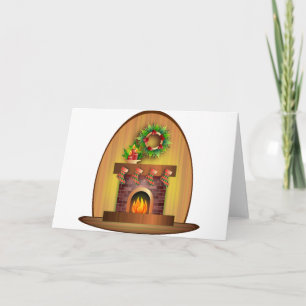 Cartes Pour Fêtes Annuelles Cheminée de Noël Joyeuses Fêtes Stockings