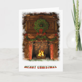 Cartes Pour Fêtes Annuelles Cheminée décorée pour Noël