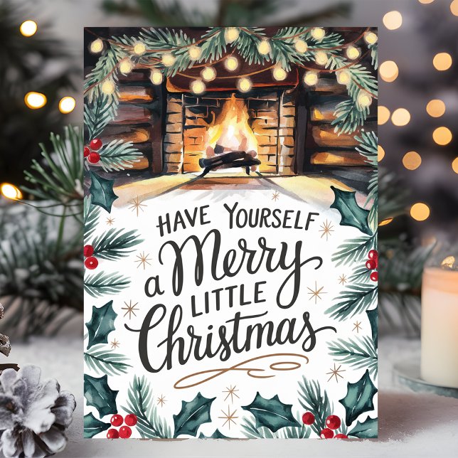 Cartes Pour Fêtes Annuelles Cheminée Joyeuse Little Christmas (Créateur téléchargé)
