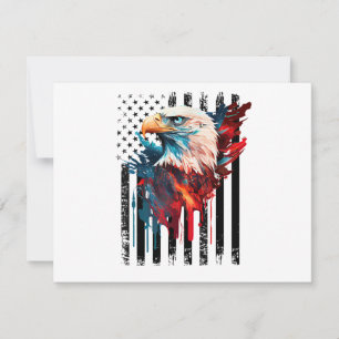 Cartes Pour Fêtes Annuelles Chemise aigle drapeau américain hommes enfants pat