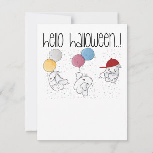 Cartes Pour Fêtes Annuelles Chemise de Halloween Bonjour, Fantômes drôles de H