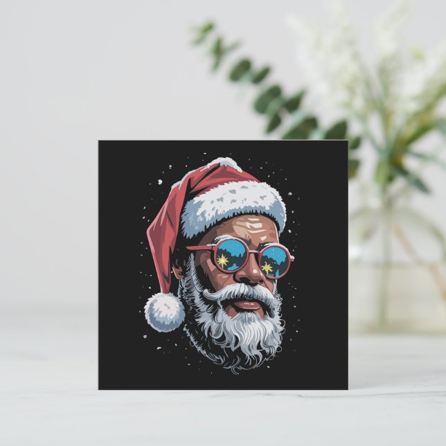 Cartes Pour Fêtes Annuelles Chemise de Noël afro-américaine pour Noël Père Noë (Debout devant)