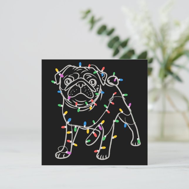 Cartes Pour Fêtes Annuelles Chemise de Noël Arbre de Noël Pug Dogs Xmas Animal (Debout devant)