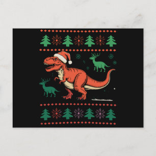 Cartes Pour Fêtes Annuelles Chemise de Noël laide vintage dinosaure Xmas Rétro