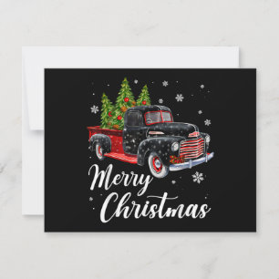 Cartes Pour Fêtes Annuelles Chemise de Noël vintage Arbre sur Camion rouge