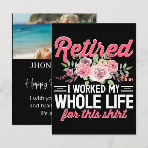 Cartes Pour Fêtes Annuelles Chemise personnalisée Re-Tired drôle Nom de retrai