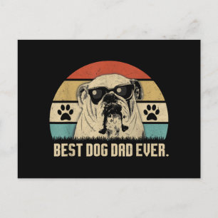 Cartes Pour Fêtes Annuelles Chemise Vintage Meilleur Papa Bulldog Anglais De T