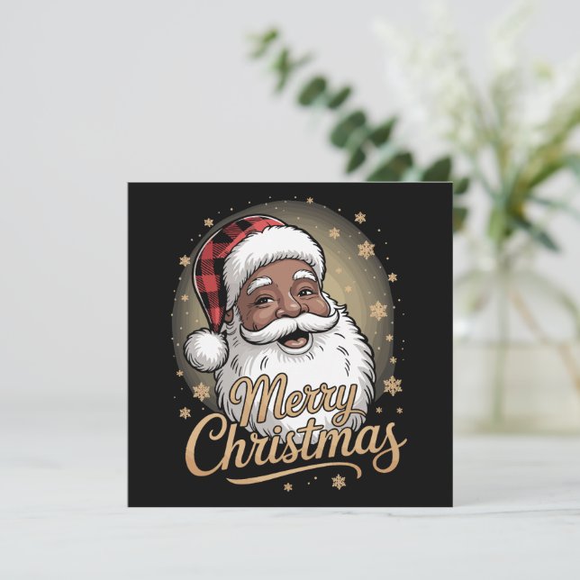 Cartes Pour Fêtes Annuelles Chemises de Noël afro-américaines Père Noël  (Debout devant)