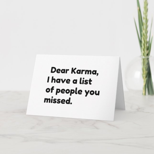 Cartes Pour Fêtes Annuelles Cher Karma (Devant)