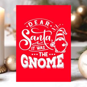 Cartes Pour Fêtes Annuelles Cher Père Noël C'Était Le Noël Gnome