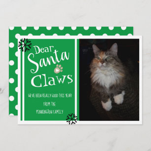Cartes Pour Fêtes Annuelles Cher Père Noël Claws Fun Cat Photo