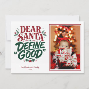 Cartes Pour Fêtes Annuelles Cher Père Noël Définir Bonne Photo Drôle de Noël