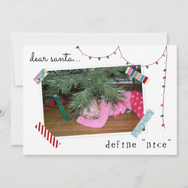 Cartes Pour Fêtes Annuelles Cher Père Noël Définir Nice Photo Drôle Noël (Devant)