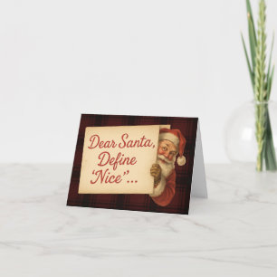 Cartes Pour Fêtes Annuelles Cher Père Noël, définissez «gentil» vintage person