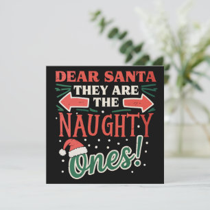Cartes Pour Fêtes Annuelles Cher Père Noël, ils sont les vilains Noël