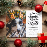 Cartes Pour Fêtes Annuelles Cher Père Noël J'ai essayé chien de chien de compa<br><div class="desc">Envoyez cette carte de vacances mignonne et amusante à votre famille et à vos amis pour répandre la joie de Noël. Cette carte présente une typographie moderne et tendance qui dit "Cher Père Noël j'ai vraiment essayé" en noir polices manuscrites. Ajoutez votre photo de chien ou de chat, ou même...</div>