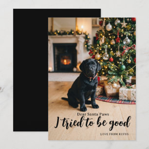Cartes Pour Fêtes Annuelles Cher Père Noël j'ai essayé d'être sage Photo