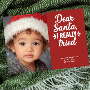Cartes Pour Fêtes Annuelles Cher Père Noël, j'ai vraiment essayé Noël