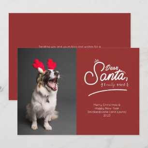 Cartes Pour Fêtes Annuelles Cher Père Noël, j'ai vraiment essayé Photo