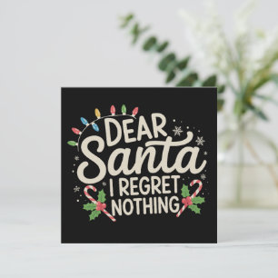 Cartes Pour Fêtes Annuelles Cher Père Noël Je Ne Regrette Rien Noël Famille Co
