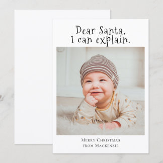 Cartes Pour Fêtes Annuelles Cher Père Noël, je peux expliquer la photo de Noël