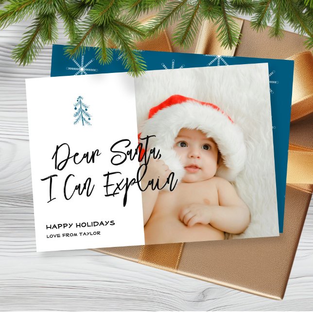 Cartes Pour Fêtes Annuelles Cher Père Noël Je Peux Expliquer Noël Personnalisé (Dear Santa I Can Explain Christmas Personalized Holiday Card by Ricaso. Available in other colors
)