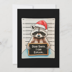 Cartes Pour Fêtes Annuelles Cher Père Noël, je peux expliquer Noël Raccoon de