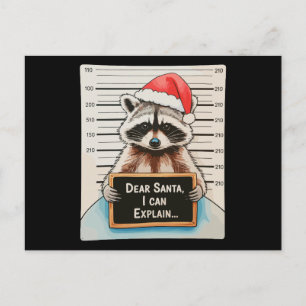 Cartes Pour Fêtes Annuelles Cher Père Noël je peux expliquer Noël Raton laveur