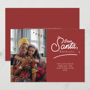 Cartes Pour Fêtes Annuelles Cher Père Noël, laissez-nous expliquer la photo