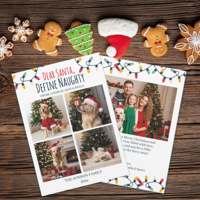 Cartes Pour Fêtes Annuelles Cher Père Noël Naughty Funny Chien Noël 5 Photos (Créateur téléchargé)